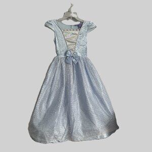 Dream Play Imagine Light Blue Velour Princess Dress Costume, Girl's 6X